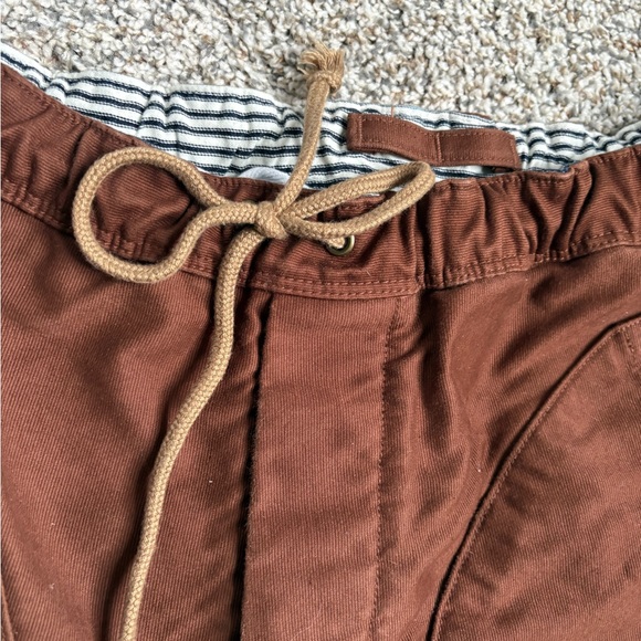 Freenote cloth premium 13 ounce deck shorts in Rust Brown Drawstring - Picture 2 of 8